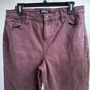 Buffalo David Bitton, Hanna, plum-colored high-rise, skinny leg stretch jeans 12